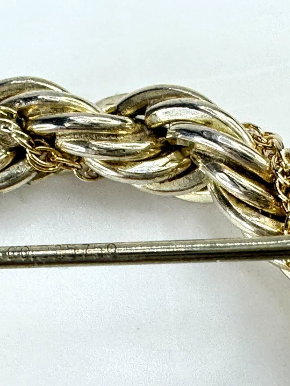 Vintage Tiffany & Co. 18K Gold Sterling Silver Twist Rope Wreath Brooch JR1878